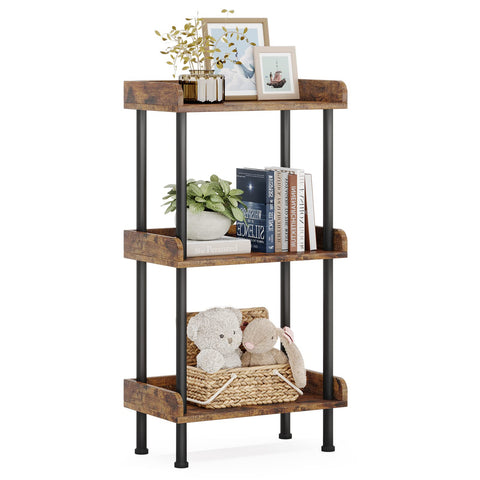 Hosfais Bookshelf 3-Tier wood frame for durable storage
