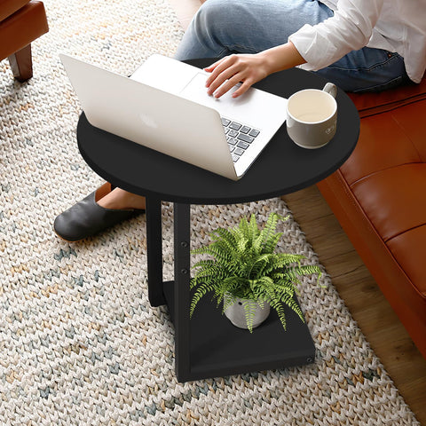 Hosfais coffee table on sofa setup provides convenient surface for drinks