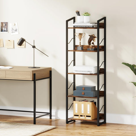 Hosfais rustic-industrial shelf suits living rooms or offices.