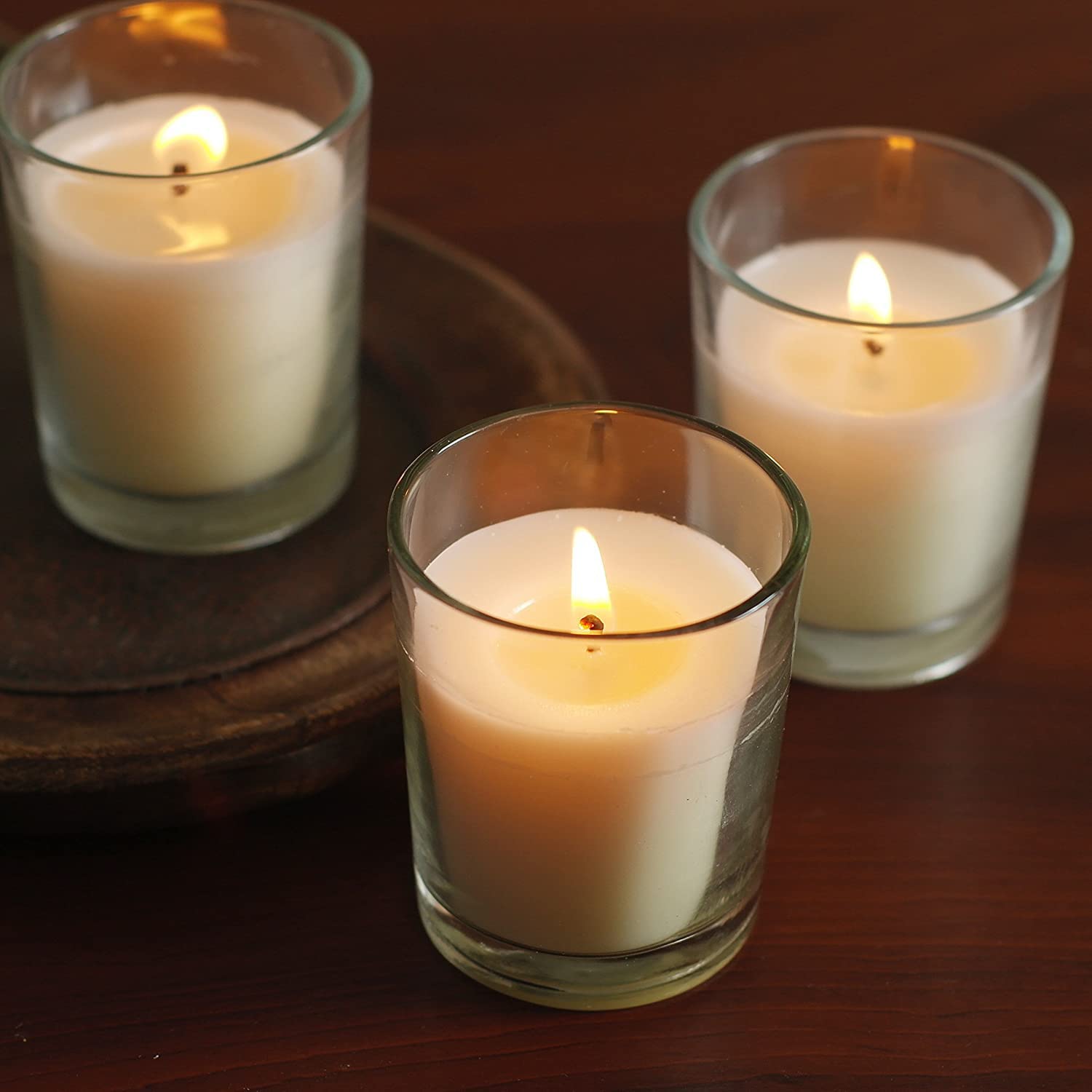 Hosley unscented ivory candles provide clean, neutral lighting for gatherings.
