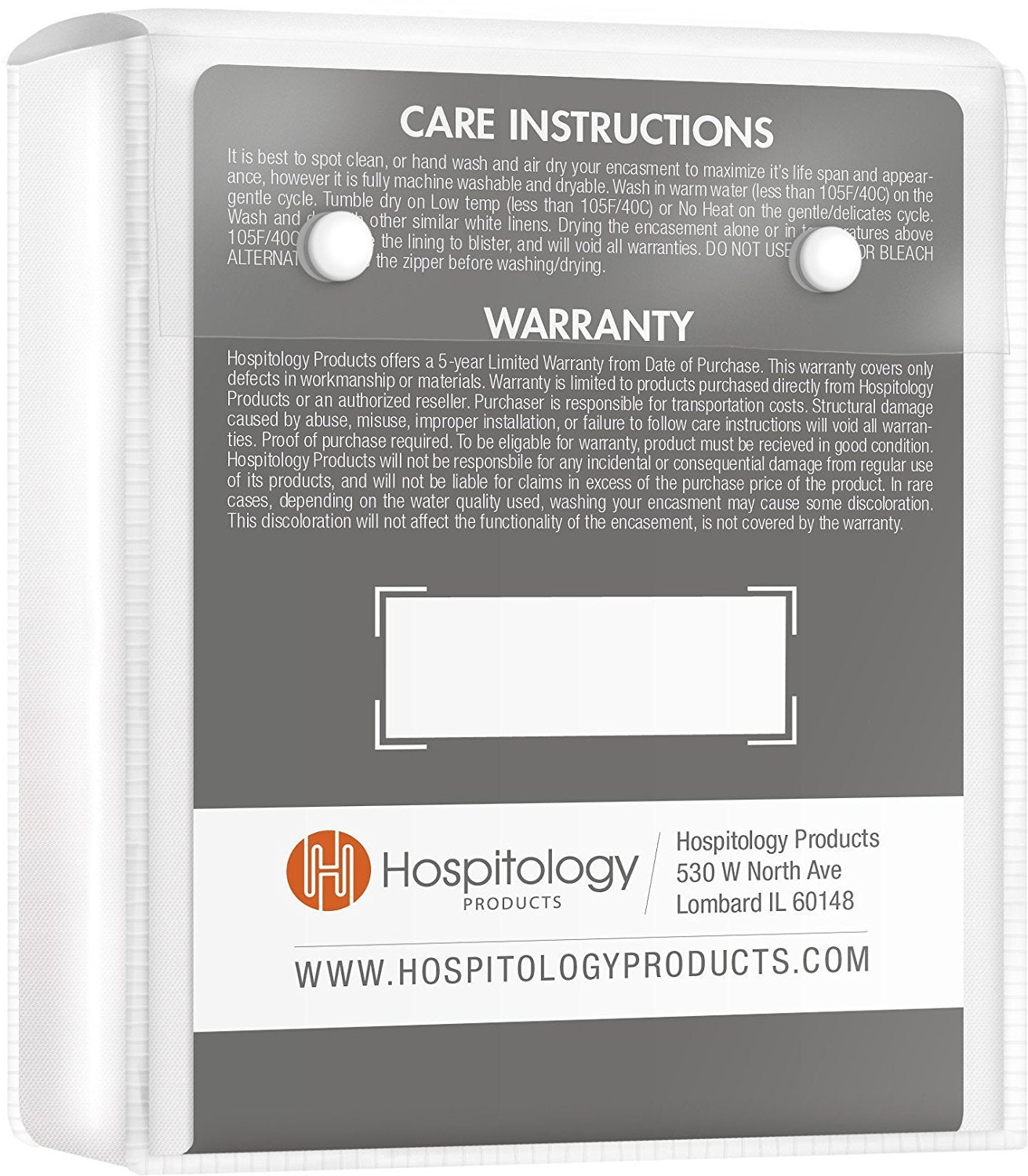 HOSPITOLOGY queen-size encasement on bed demonstrates snug fit and protection.