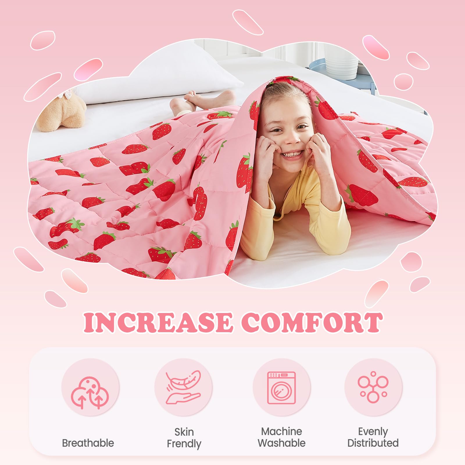 HOSUKKO pink strawberry lap use shows compact warmth for couch breaks