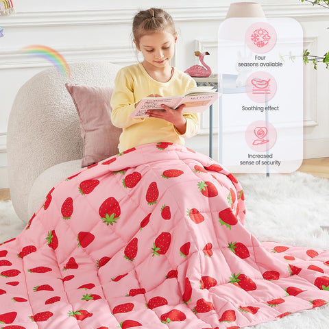 HOSUKKO weighted blanket on bed demonstrates cozy warmth and gentle drape
