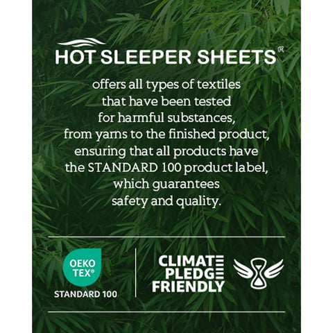 Hot Sleeper Sheets care shot shows cold cycle washing and wrinkle-free finish.