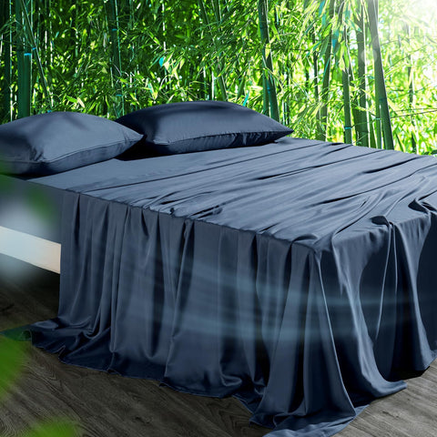HOT SLEEPER SHEETS cooling sheets queen navy help regulate temperature for better sleep.
