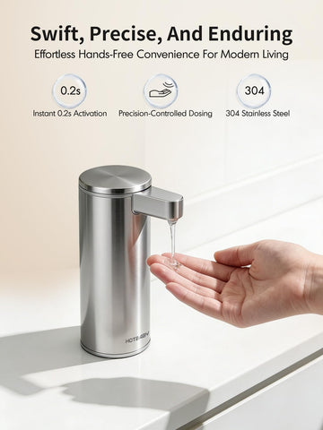 HOTBABY stainless steel dispenser dispensing soap in 0.2 seconds