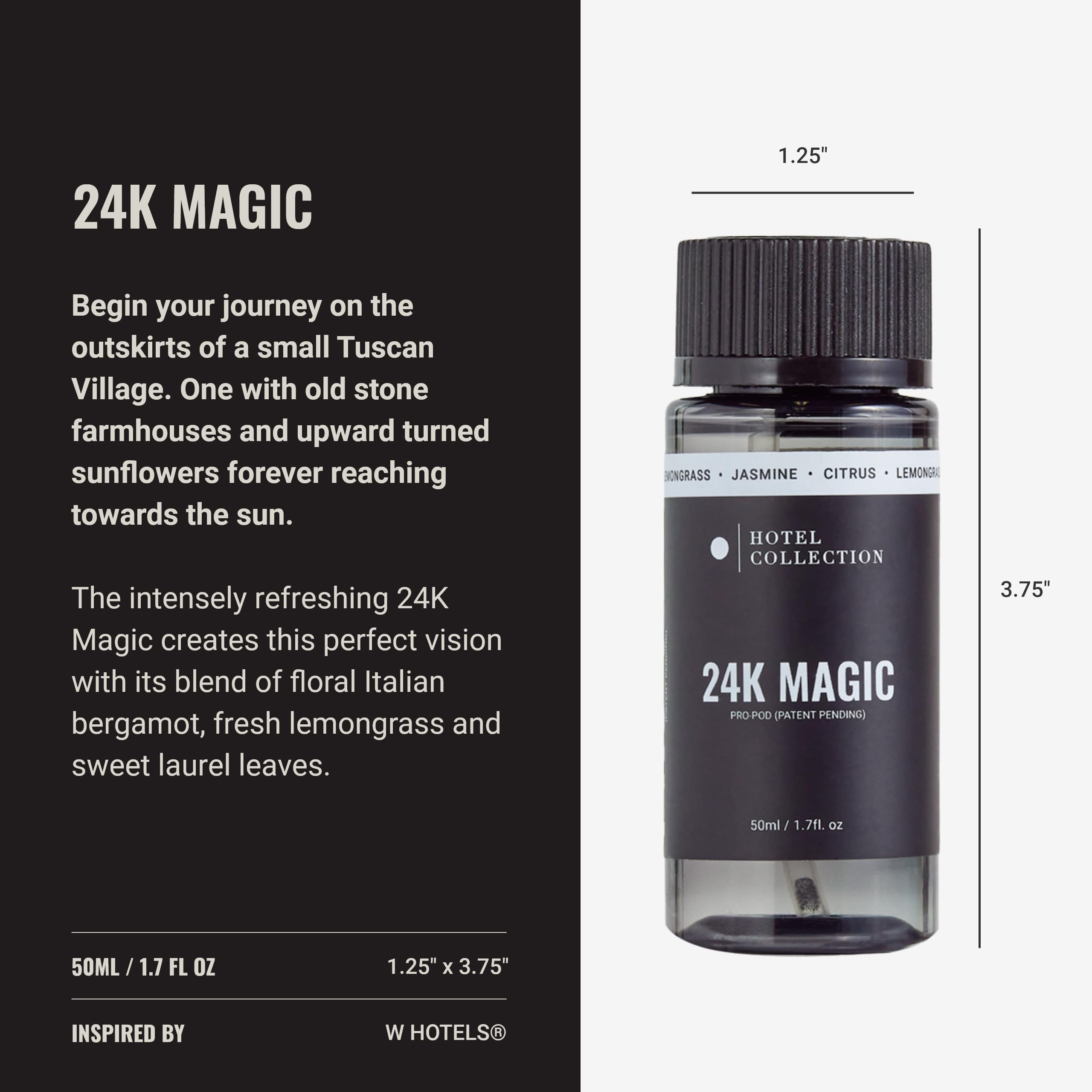 Hotel Collection 24K Magic Pro-Pod laurel leaf bottle for elegant fragrance