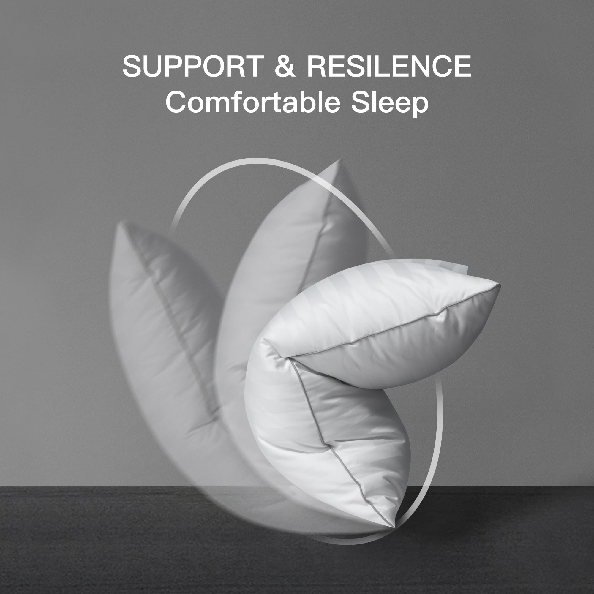 Hotel Grand pillow with 500-thread-count cotton cover emphasizing breathable softness.