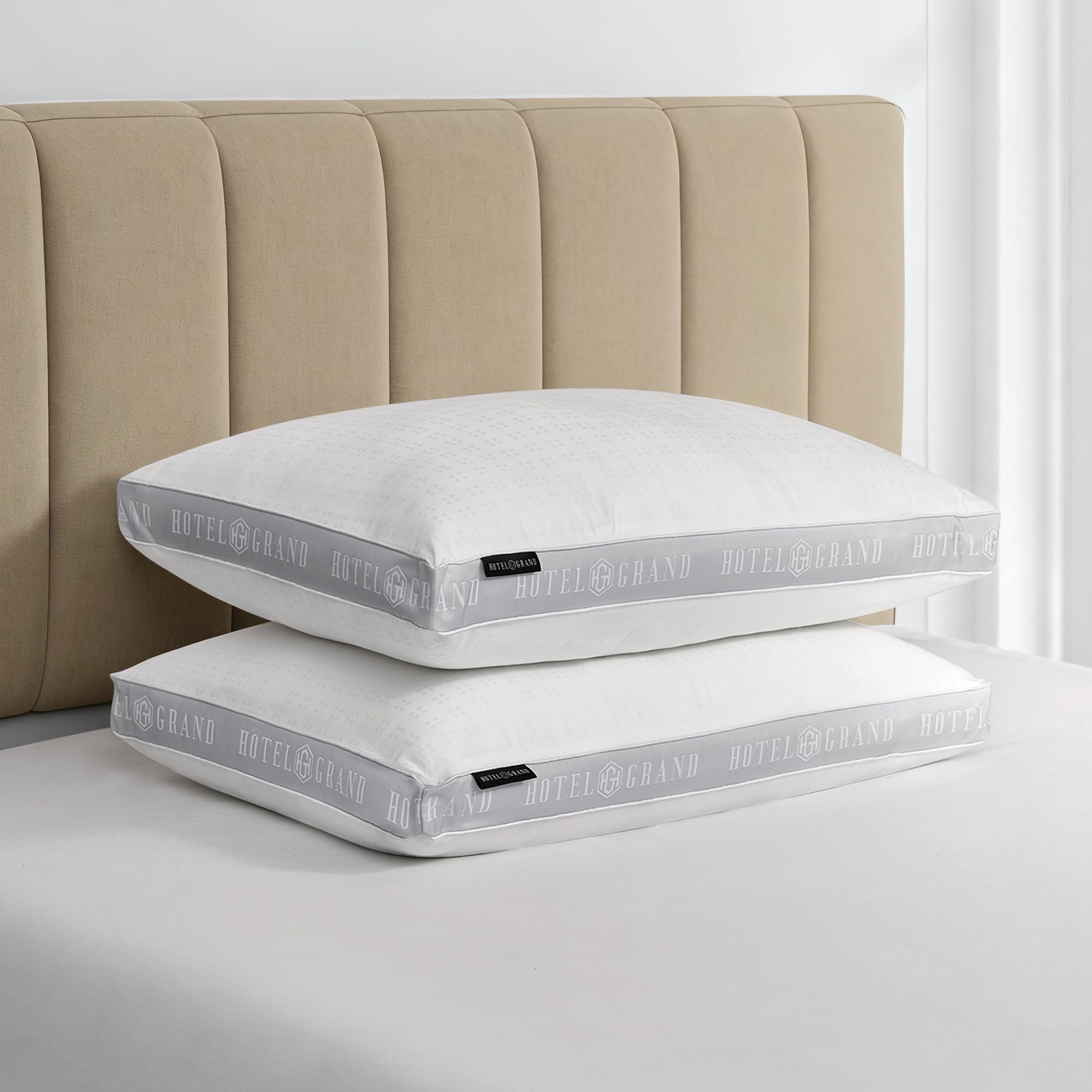 Hotel Grand king pillows 2-pack with plush loft for hotel-like comfort.