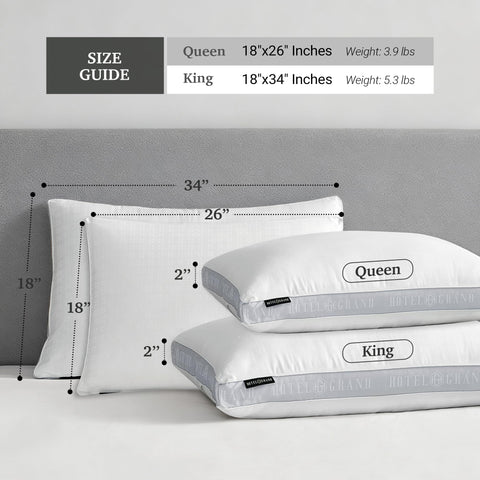 Hotel Grand pillow cover 500TC cotton provides breathable, cool touch.