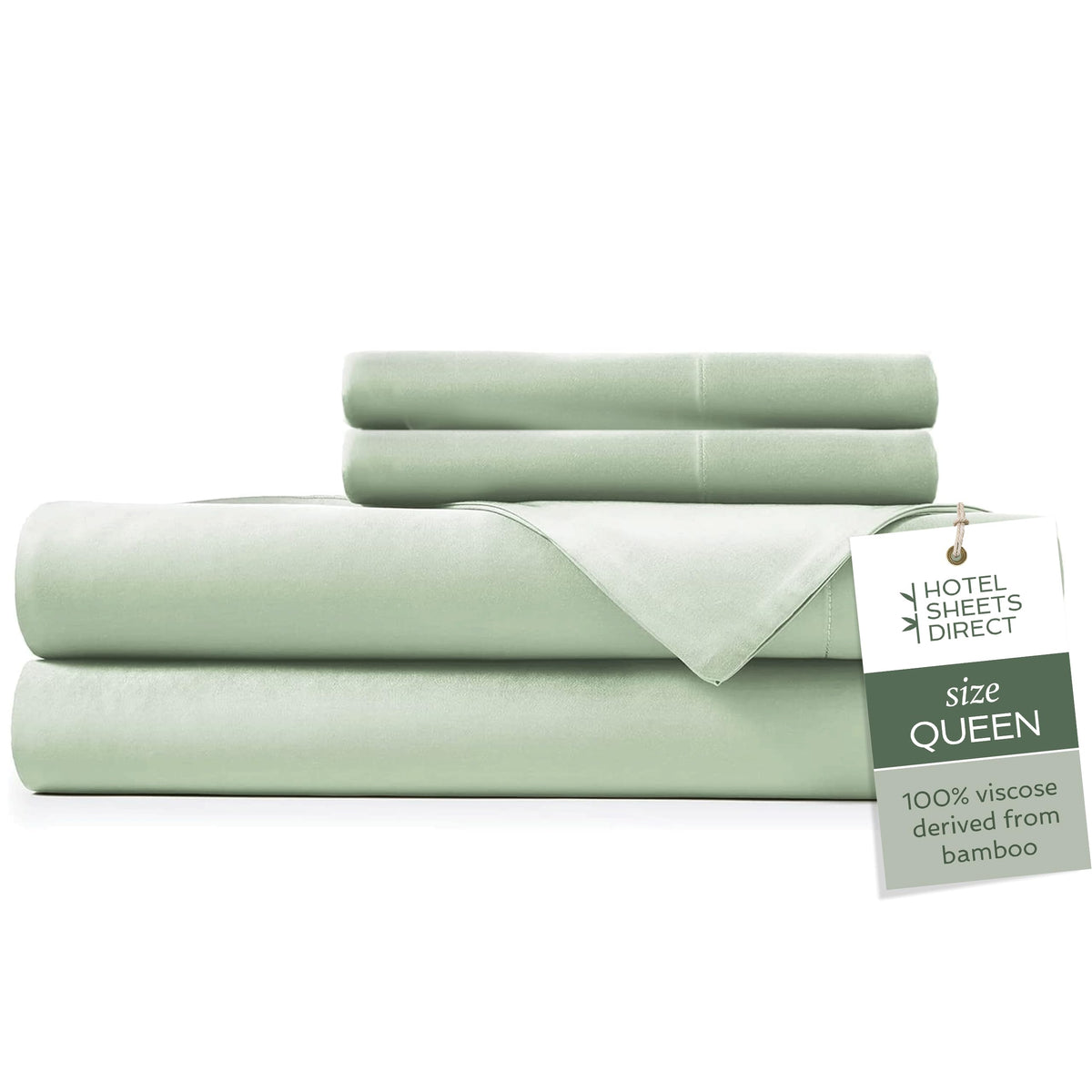Hotel Sheets Direct bamboo 4pc queen flat sheet shows silky, breathable comfort