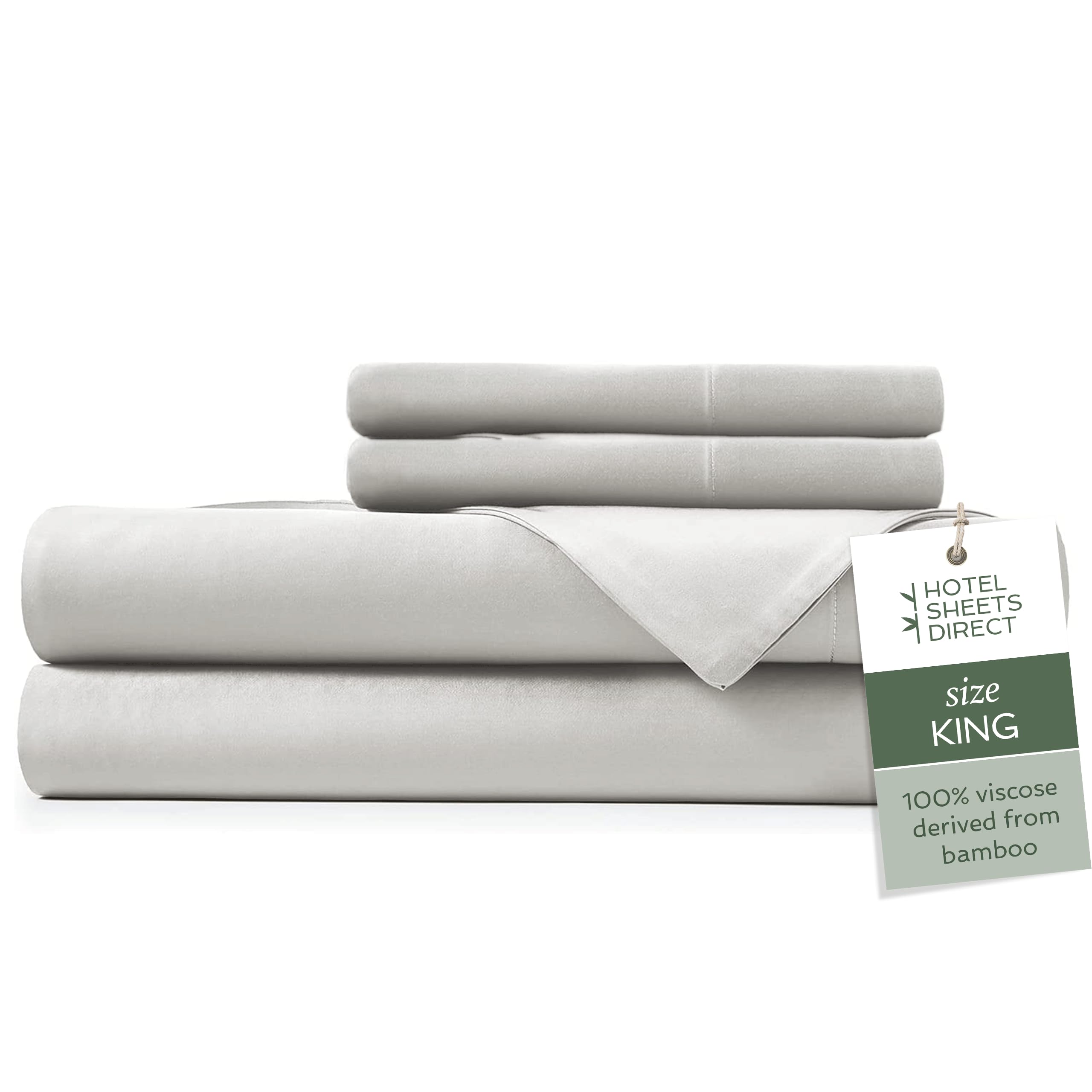 Hotel Sheets Direct bamboo king sheets on bed showing silky softness and hotel luxury feel