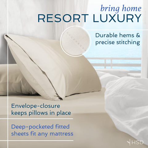 Hotel Sheets Direct bamboo viscose texture close-up shows silky fibers