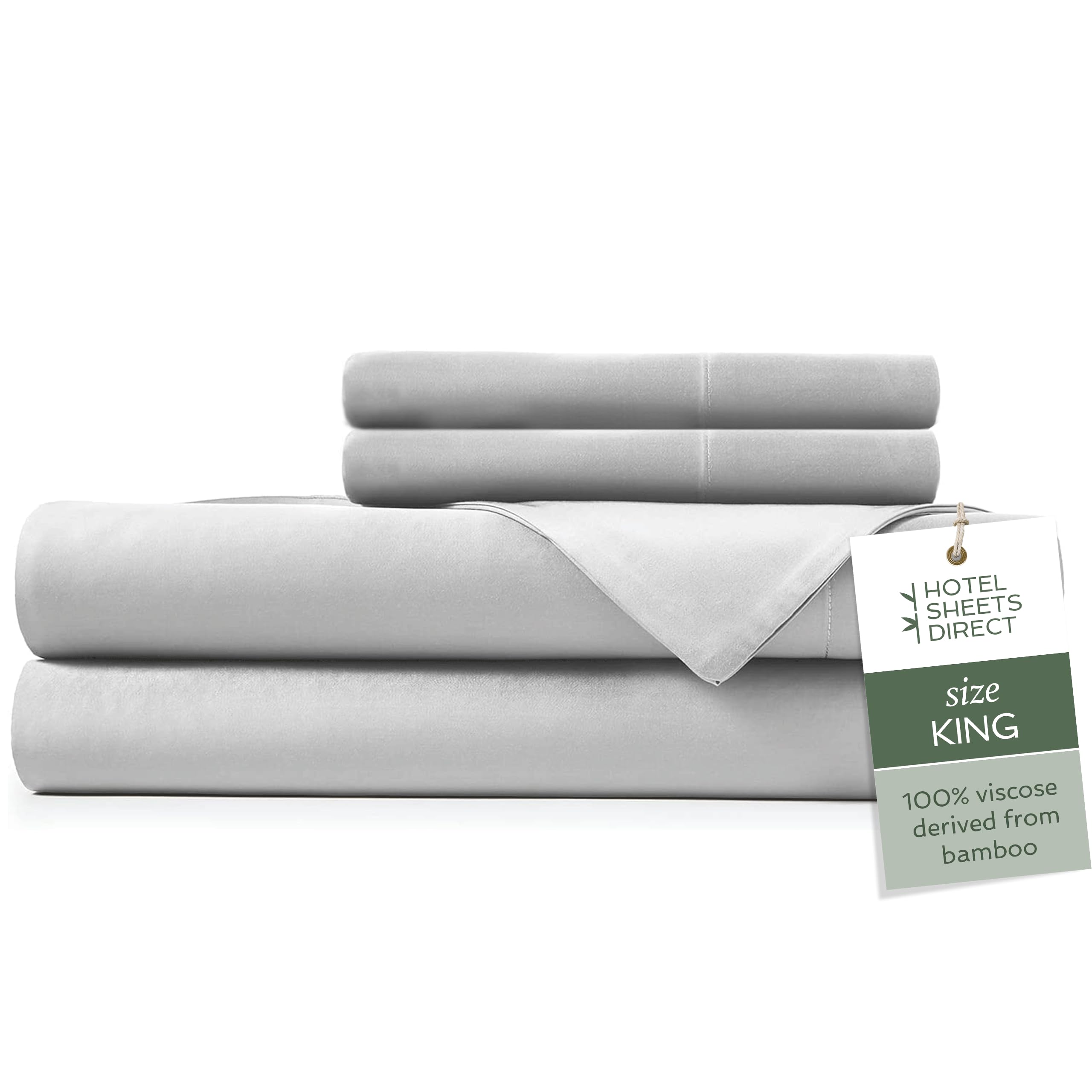 Hotel Sheets Direct king pillowcases in gray offer plush comfort and hotel-like feel