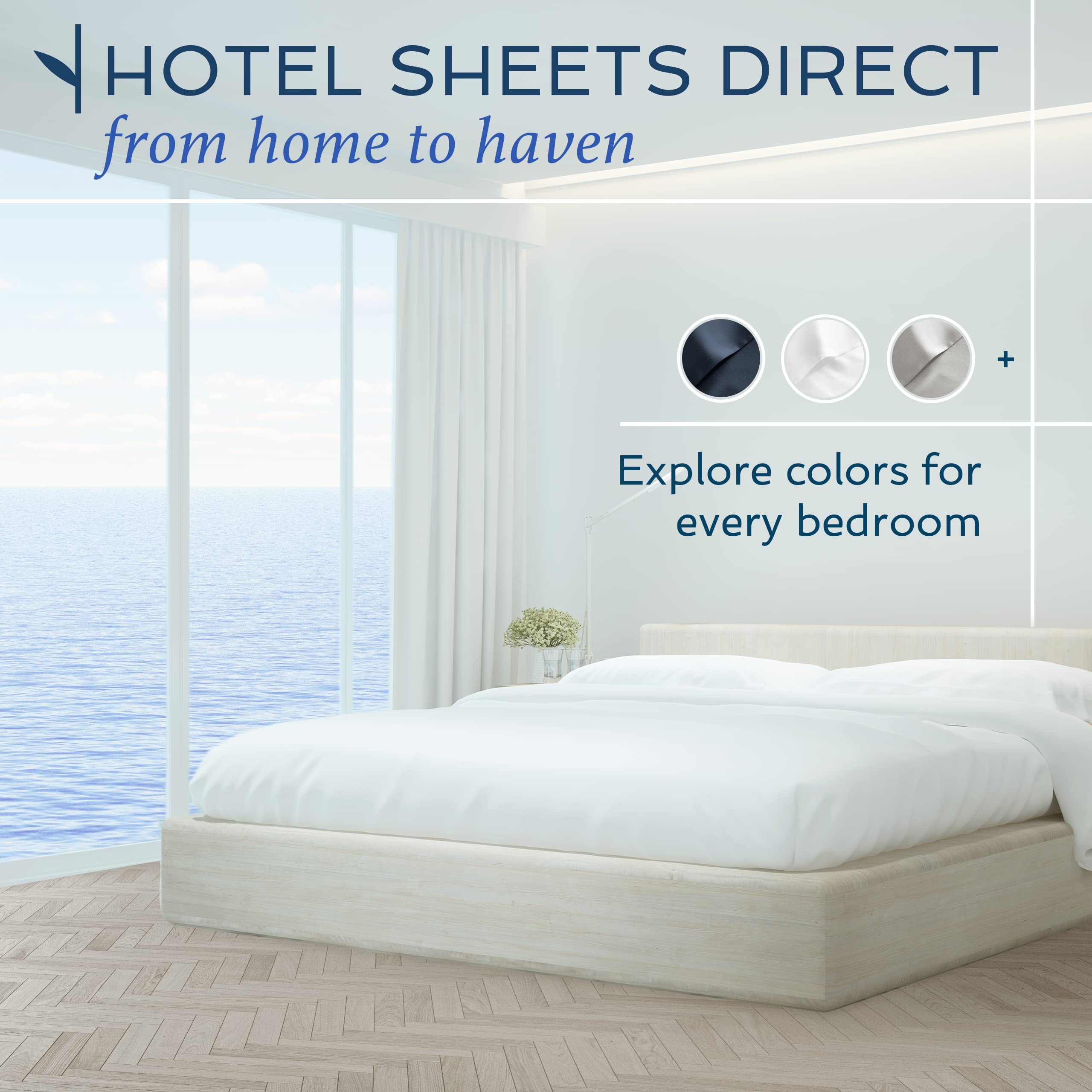 Hotel Sheets Direct white-satin-like-finish achieves hotel-grade look and feel.