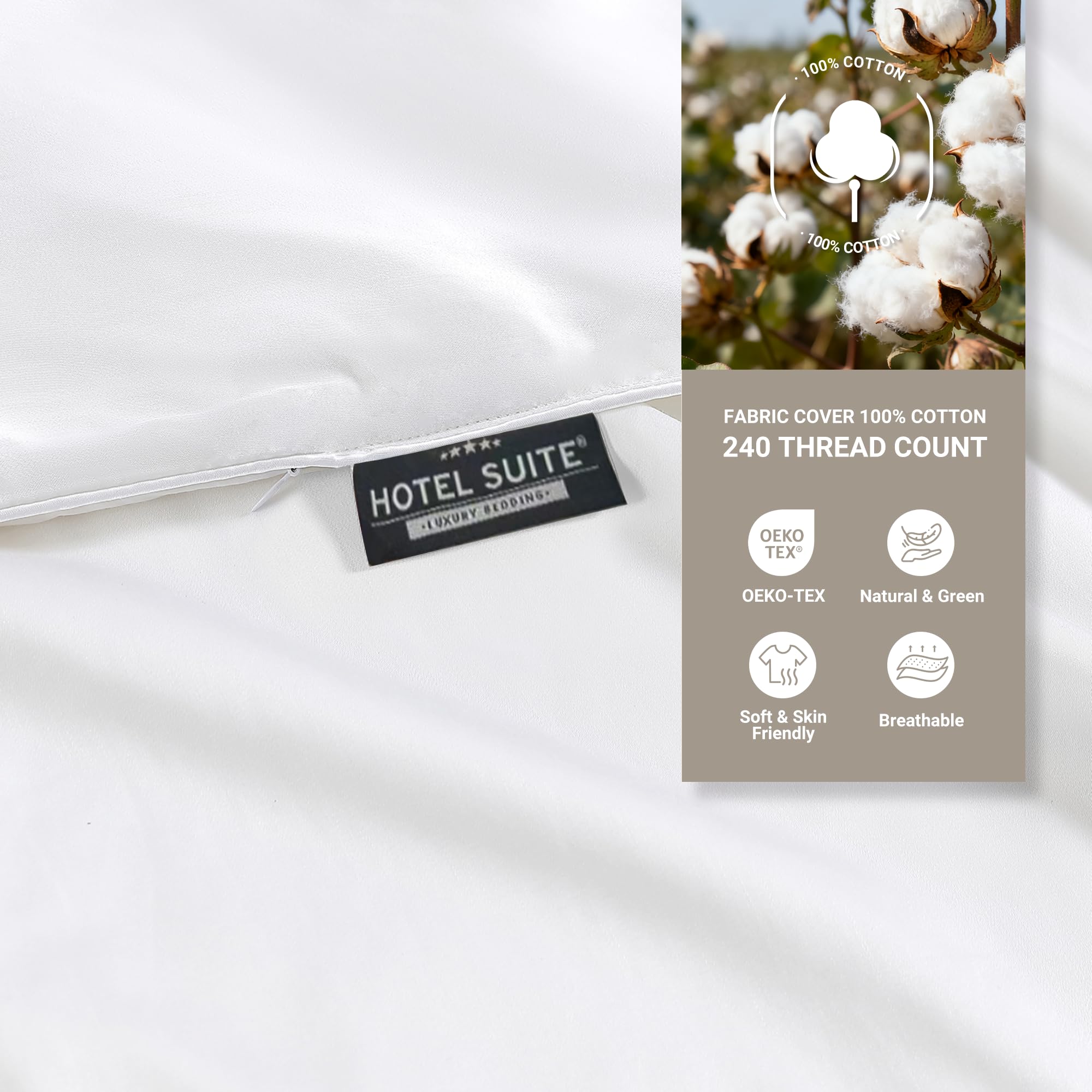 Hotel Suite cotton cover 240tc breathable for silky feel and restful nights