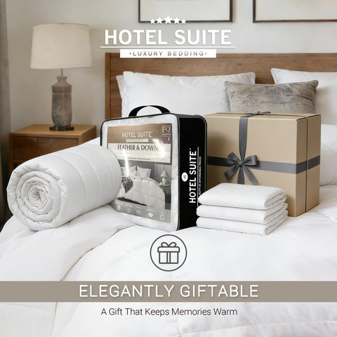 Hotel Suite white twin-size duvet offers crisp looks with versatile all-season warmth.
