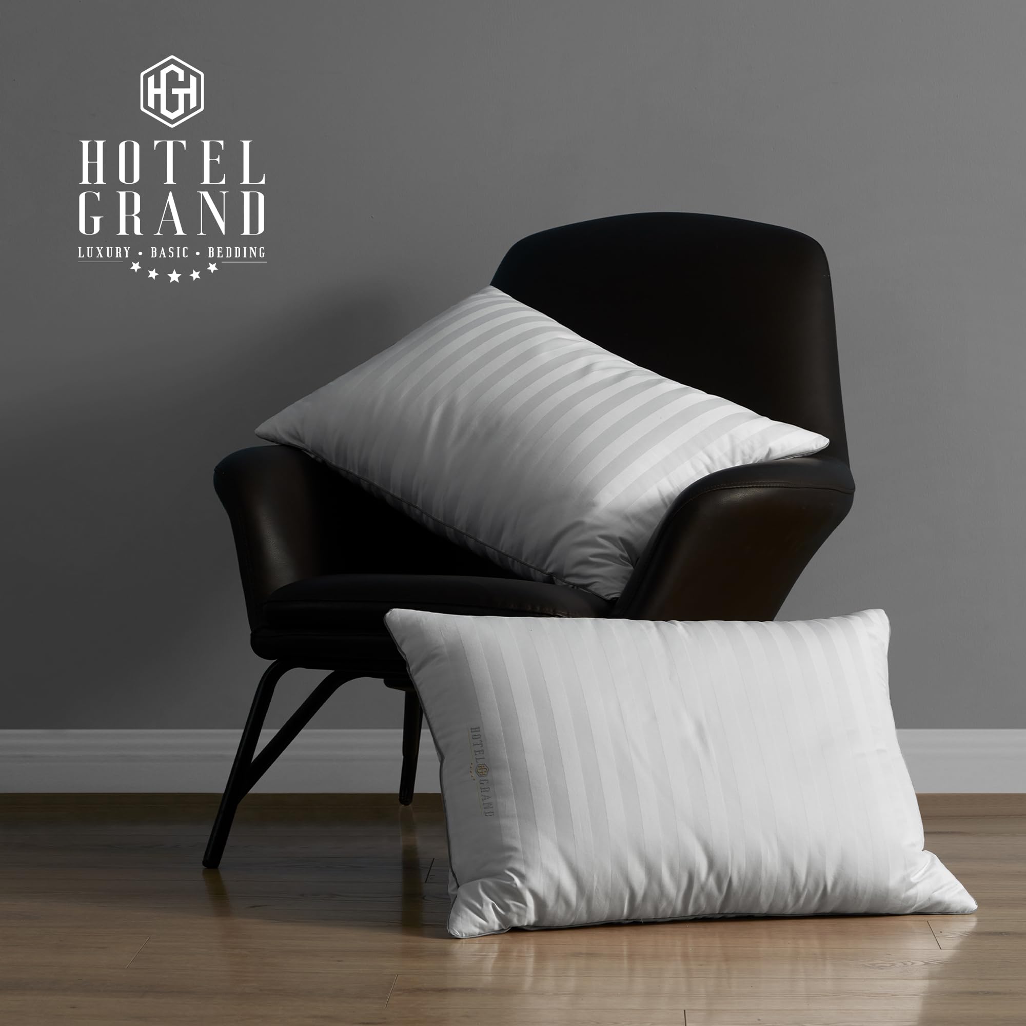 Hotel Grand cotton cover with 500-thread-count emphasizing breathable moisture-wicking comfort.