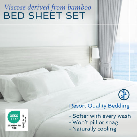 Hotel Sheets Direct bamboo queen flat sheet showing silky, hotel-grade softness
