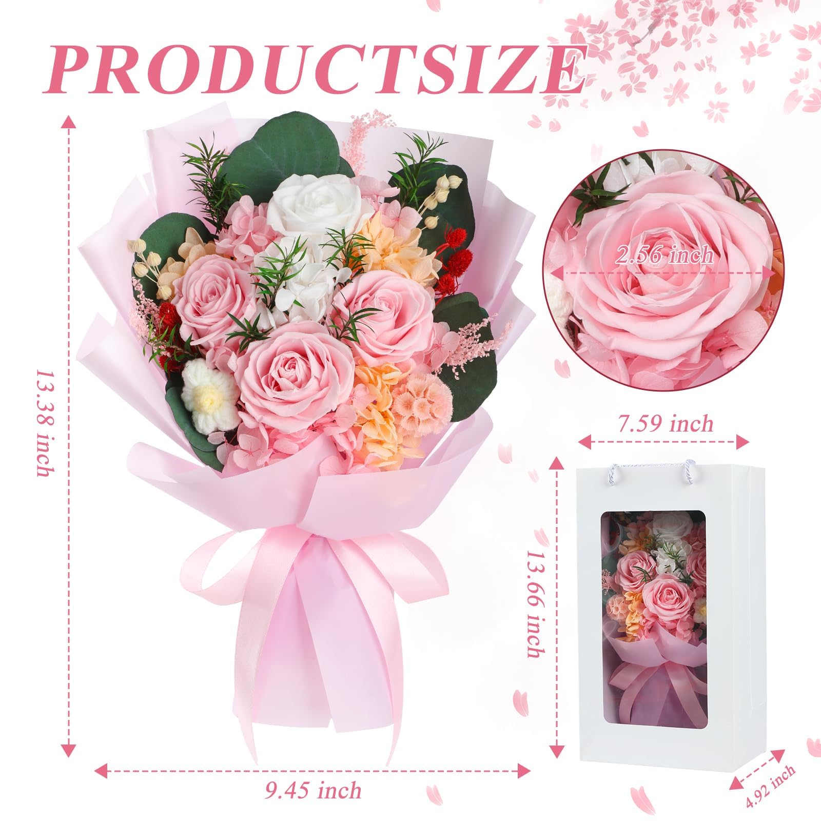 HOTKBO pink rose close-up showing vibrant preserved petals for lasting decor.