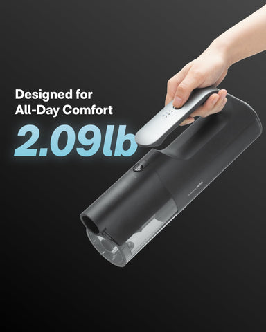 HOTO BlowVac USB-C charging enables fast recharges.