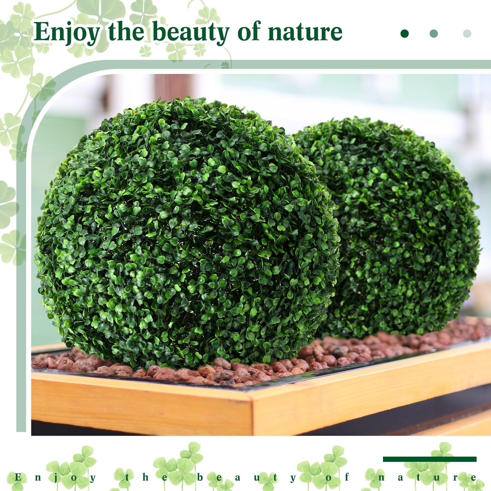 Hotop balcony entrance decoration with topiary ball creates inviting focal point.