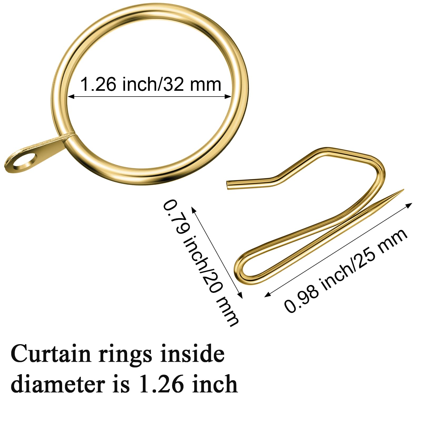 Hotop drapery pin hook 25x15mm designed for smooth curtain slides.