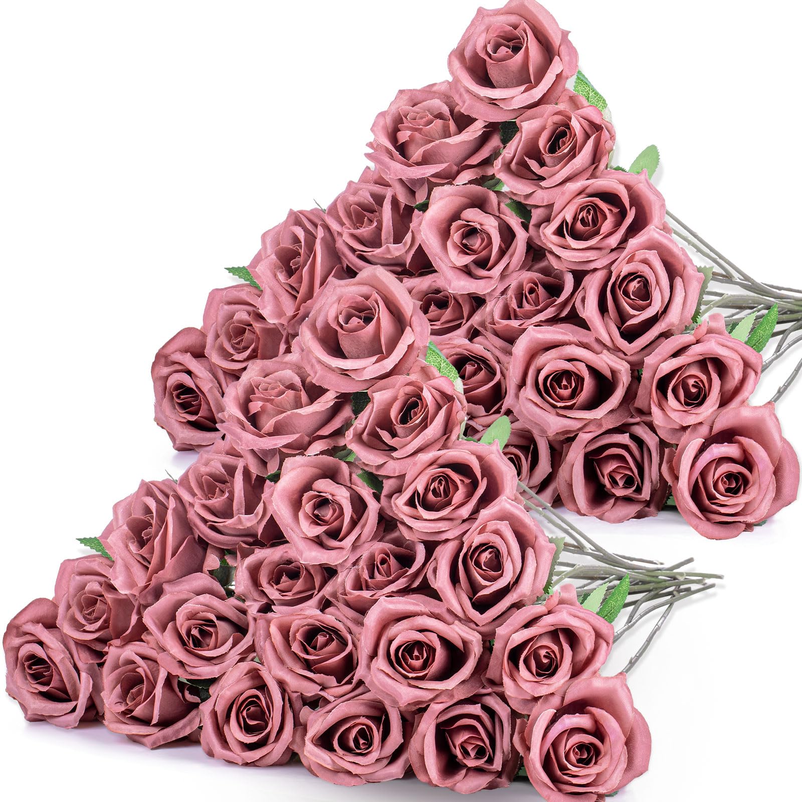 Hotop dusty rose artificial roses with lifelike petals for elegant decor.