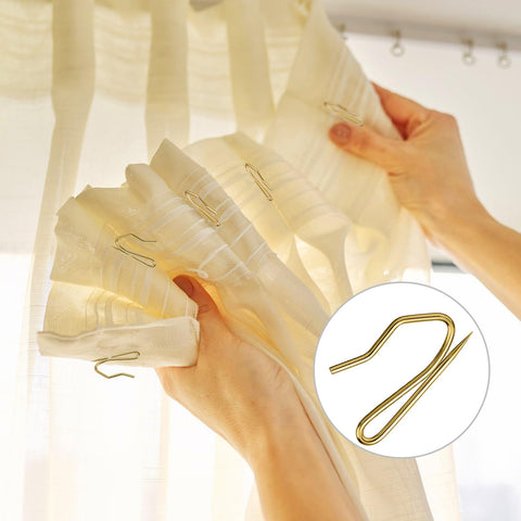 Hotop gold drapery hanging rings add a classic, versatile finish.