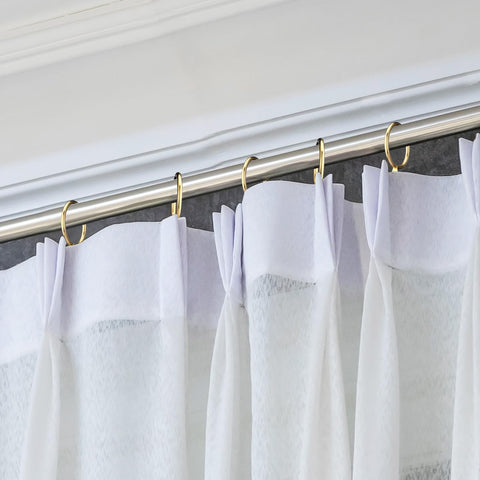 Hotop metal curtain pin hook close-up showing sharp tip handling.