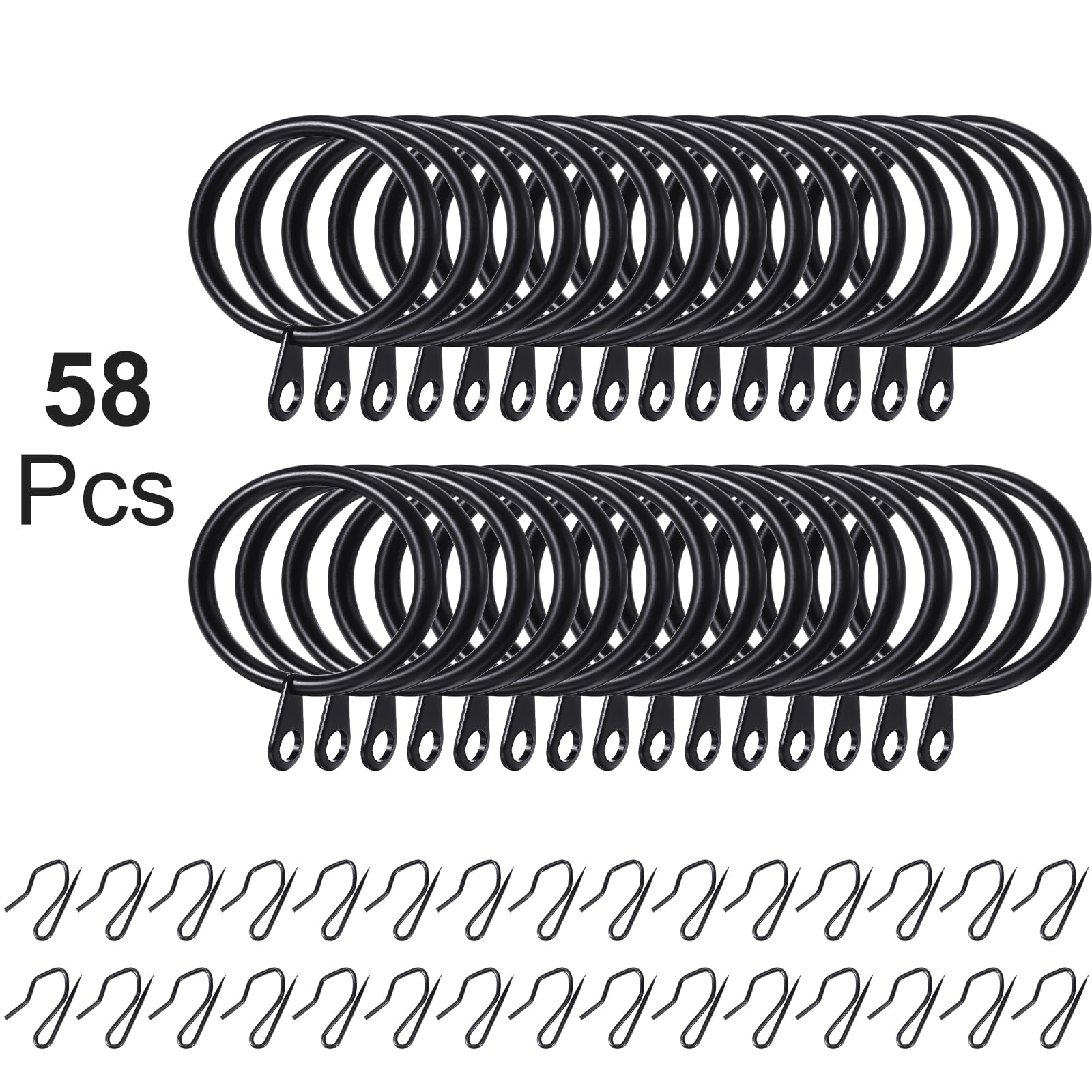 Hotop metal curtain pin hooks in use with a drape for easy hanging.