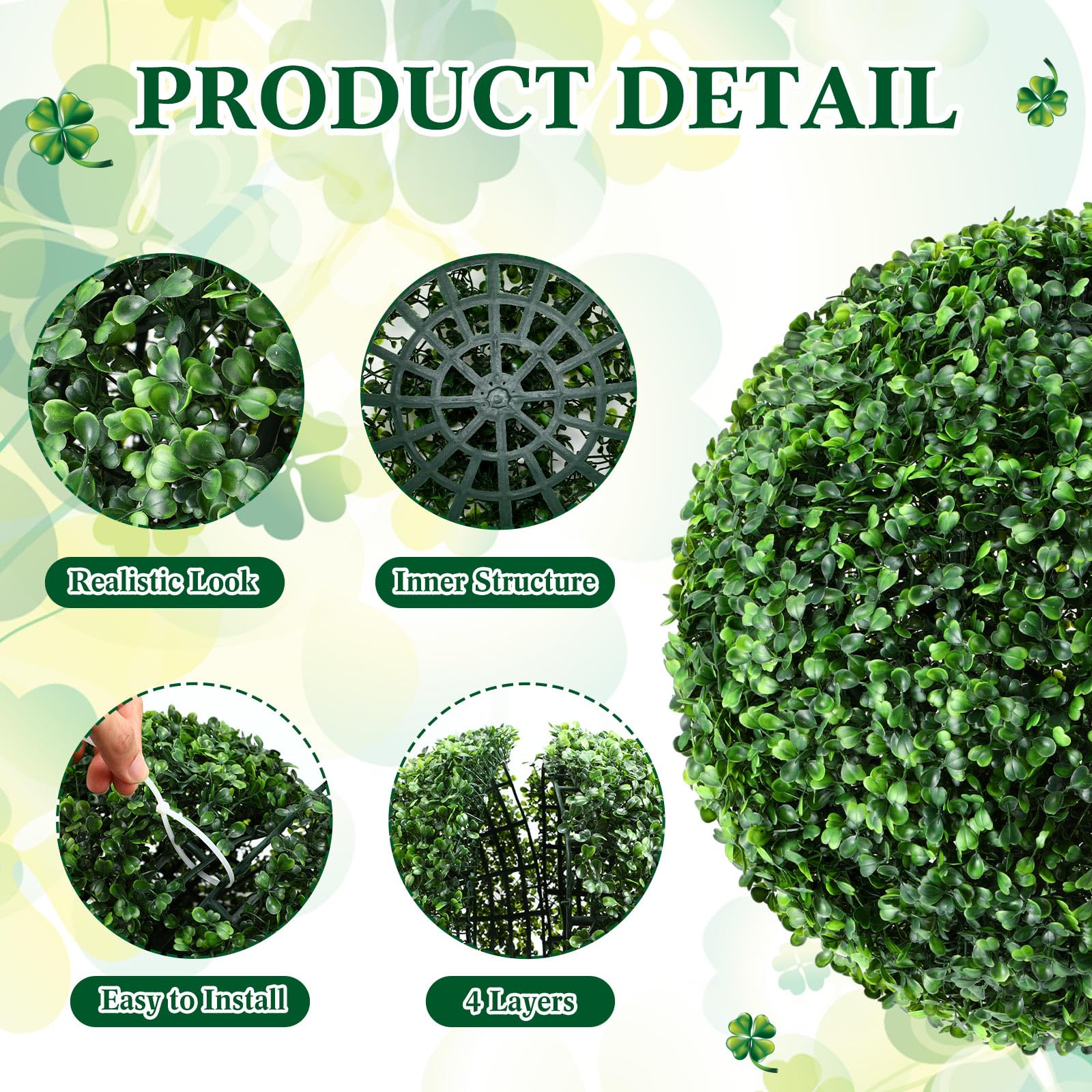 Hotop realistic boxwood leaves add greenery without watering or sunlight needs.