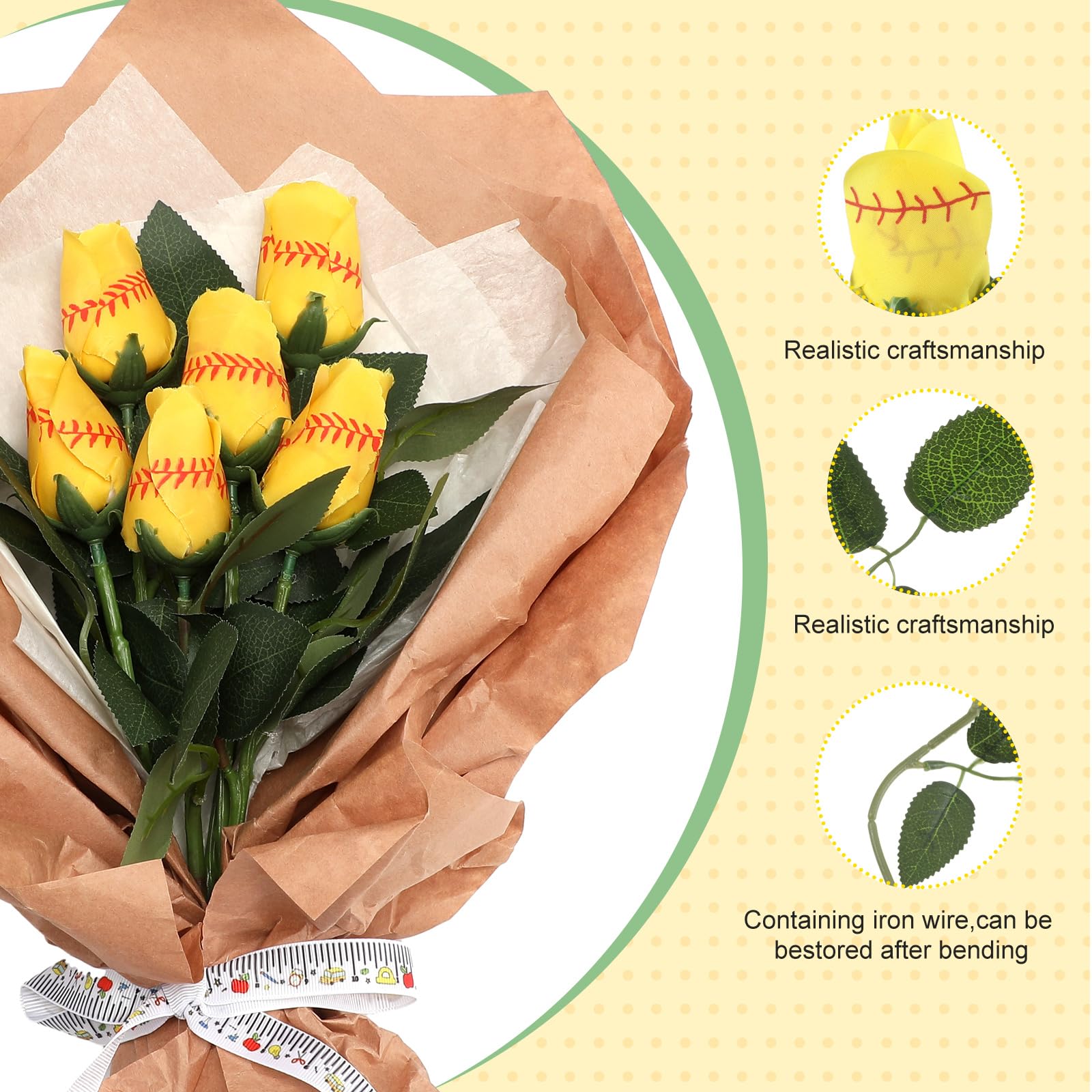 Hotop green leaves softball roses detail highlights flexible stems for arrangements.