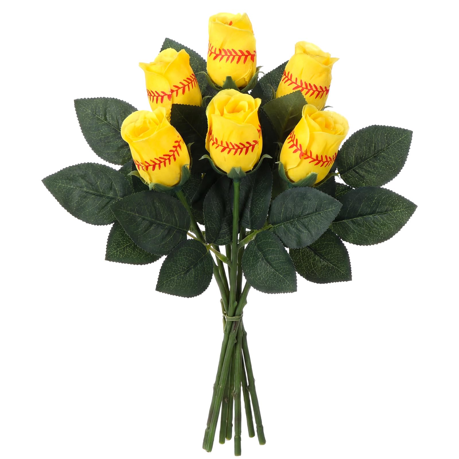 Hotop softball roses yellow bouquet offers long-lasting decor for sports-themed events.
