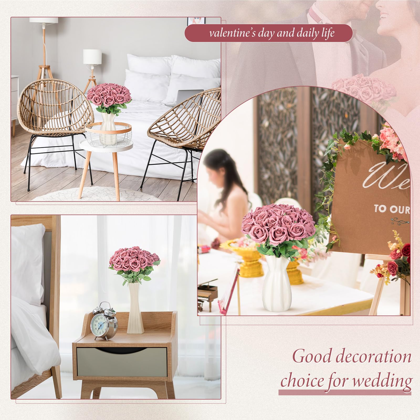 Hotop versatile rose bouquet suitable for weddings and home decor.