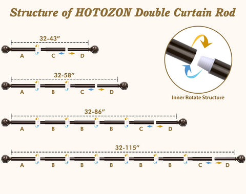 HOTOZON 3/4-inch diameter rod emphasizes durable construction