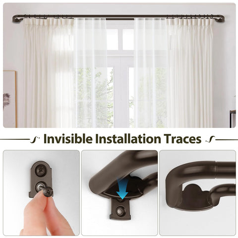 HOTOZON black finish curtain rod suits contemporary rooms.