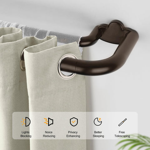 HOTOZON bronze finish curtain rod complements warm interiors.