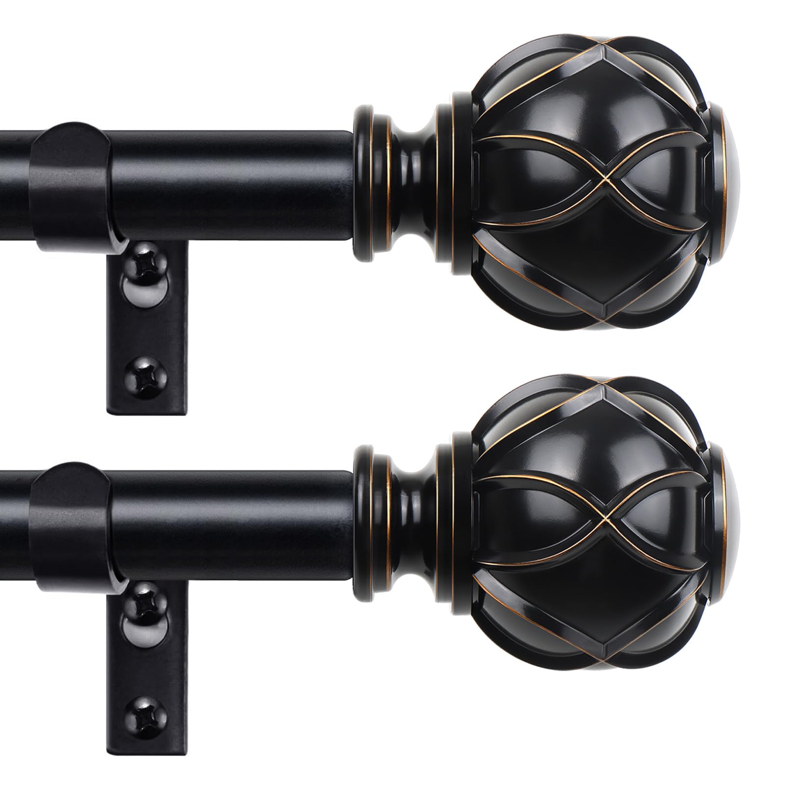 HOTOZON curtain rod 2-pack adjustable coverage for windows