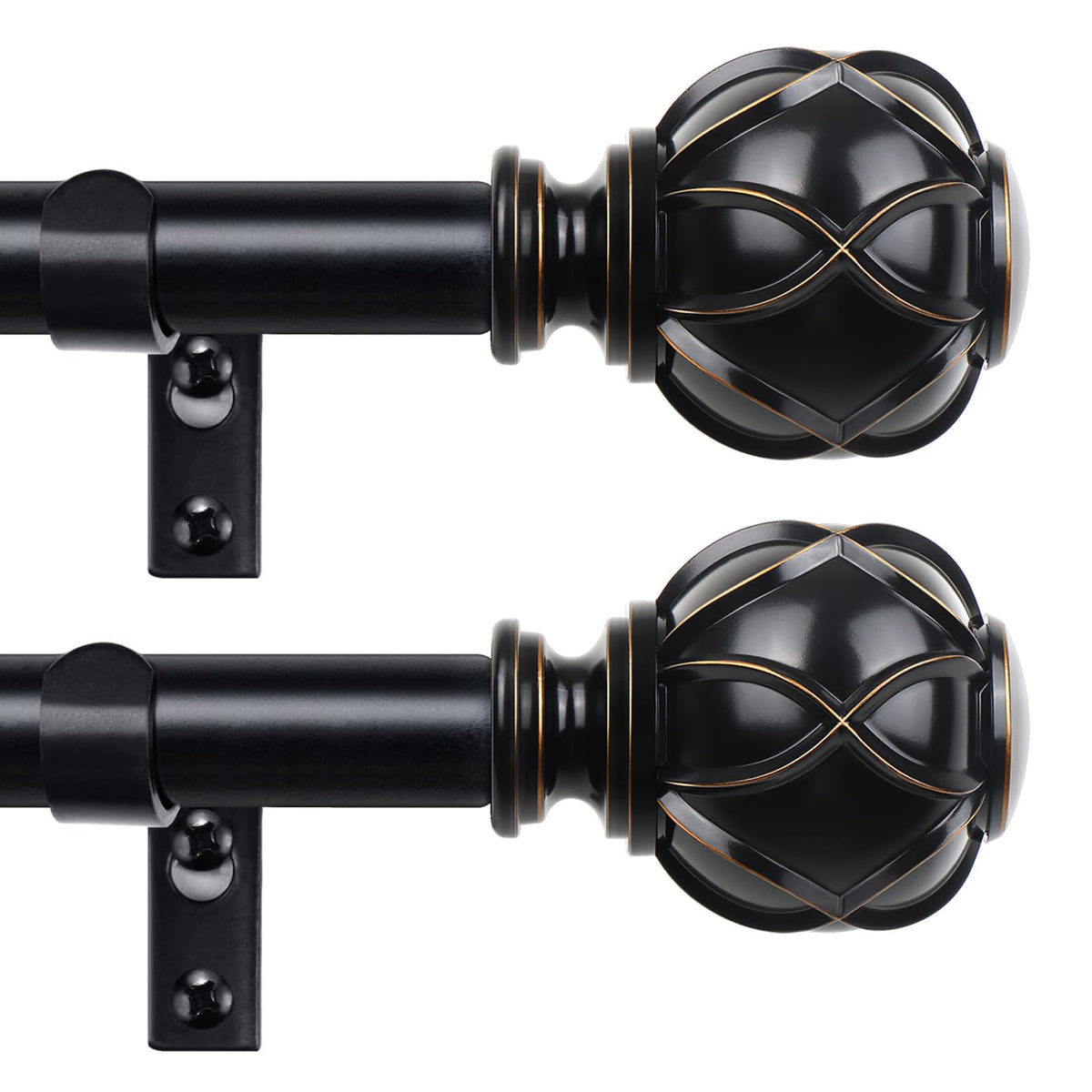 HOTOZON curtain rod 2-pack adjustable coverage for windows