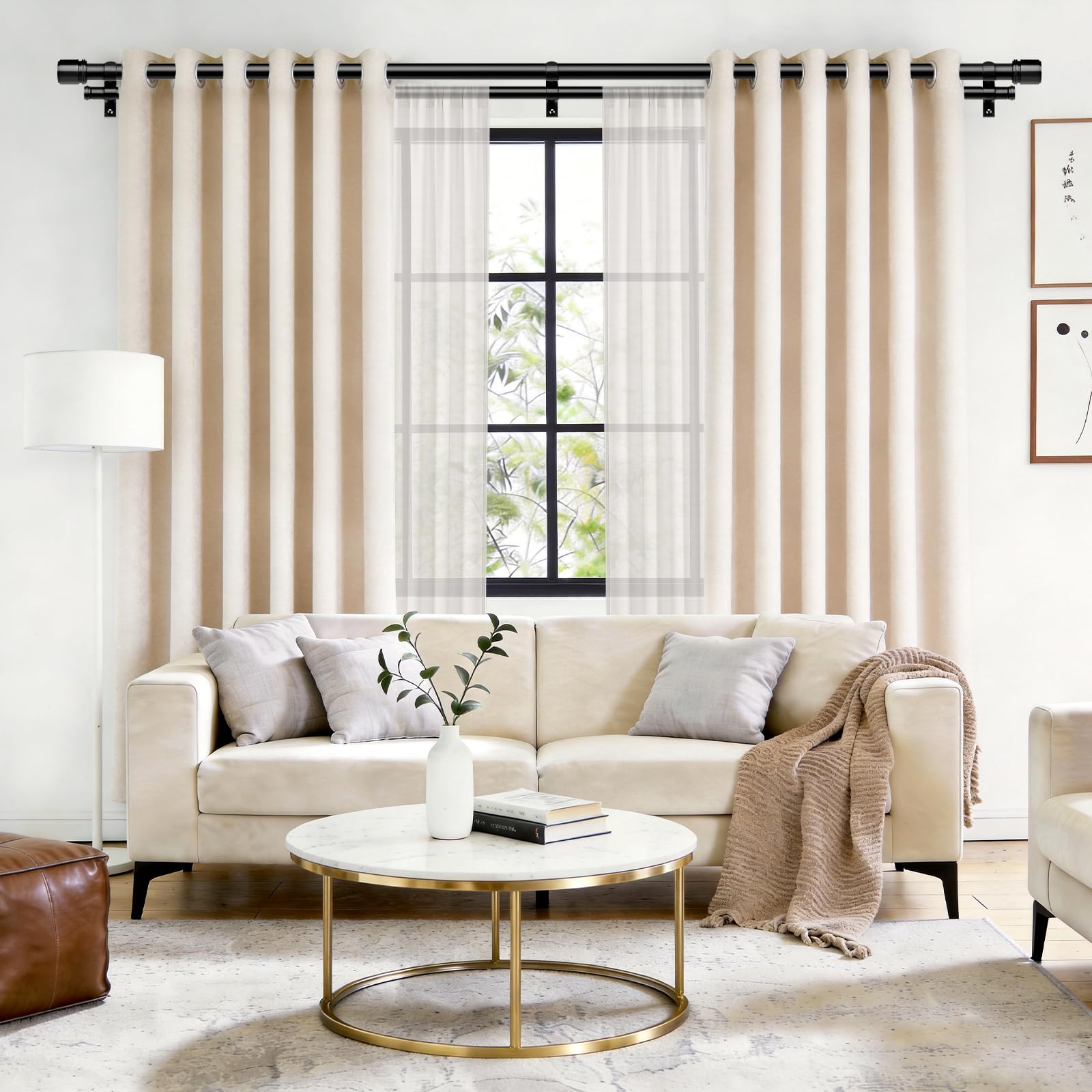 HOTOZON double curtain rod end finials provide a clean decorative accent for windows.