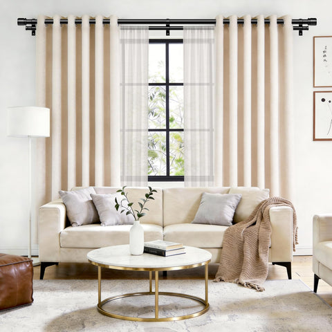 HOTOZON double curtain rod end finials provide a clean decorative accent for windows.