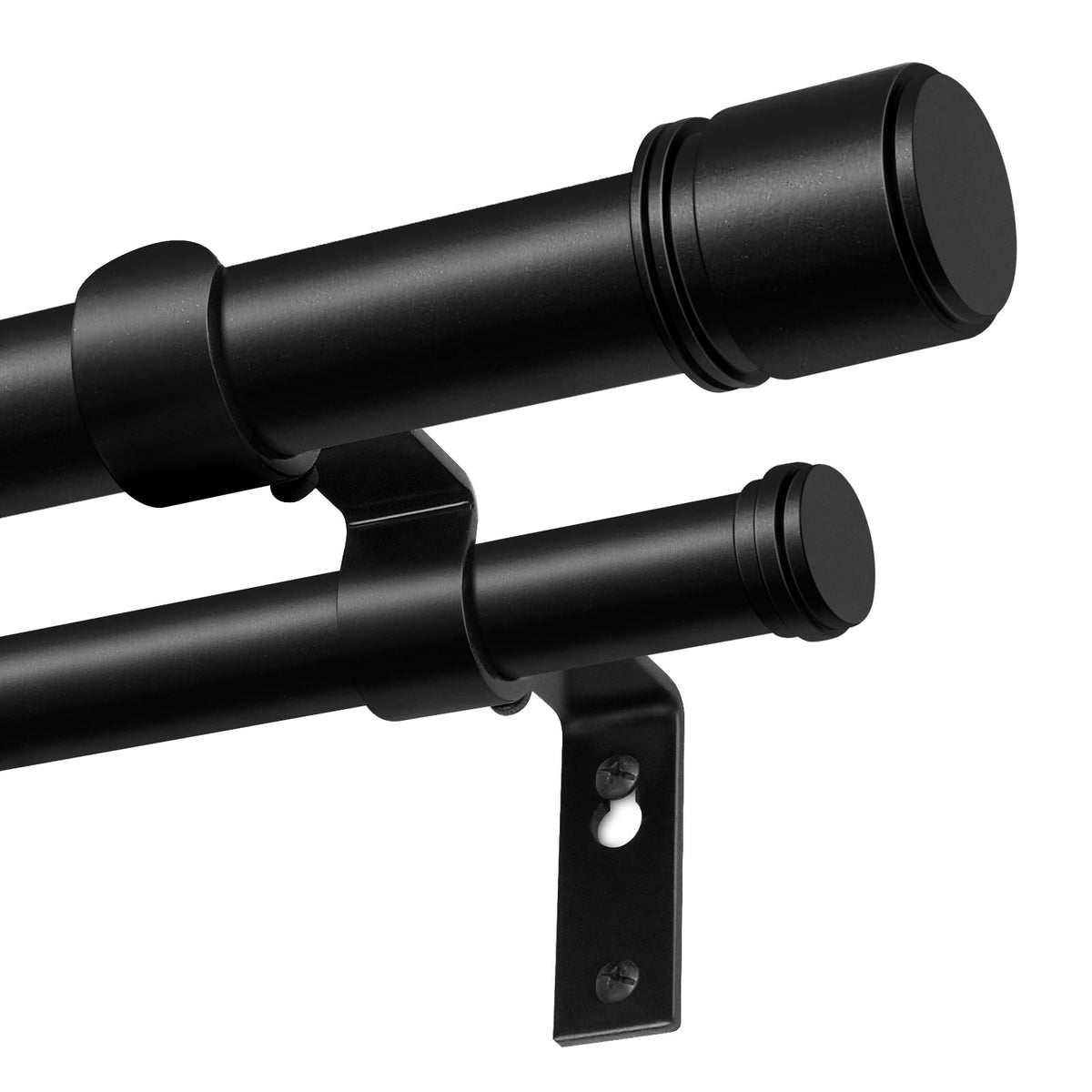 HOTOZON double curtain rod extended for a perfect custom fit across varied window widths.