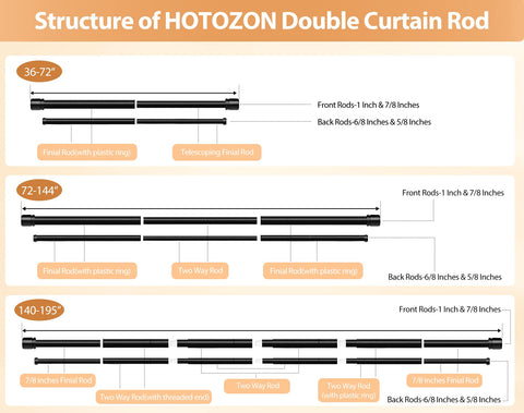 All required installation hardware included with HOTOZON rod.