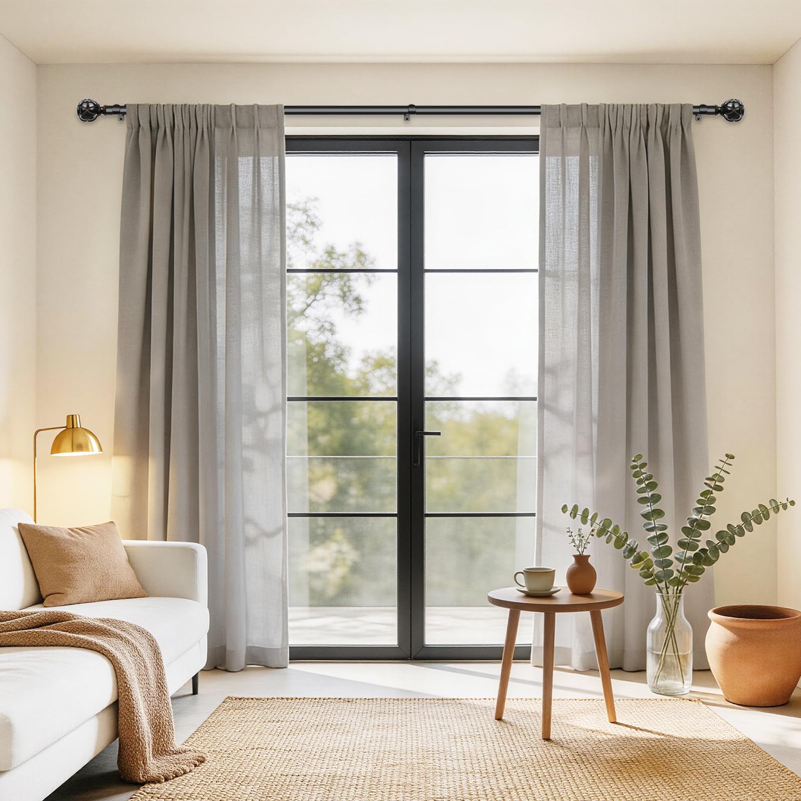 HOTOZON two-rod set simplifies mounting for two windows