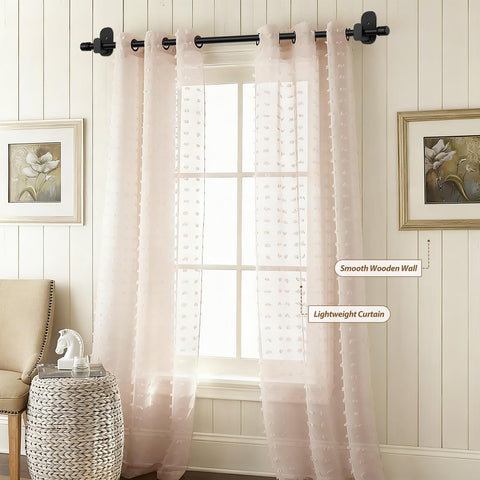 HOTOZON adhesive brackets secure lightweight curtains without drilling.