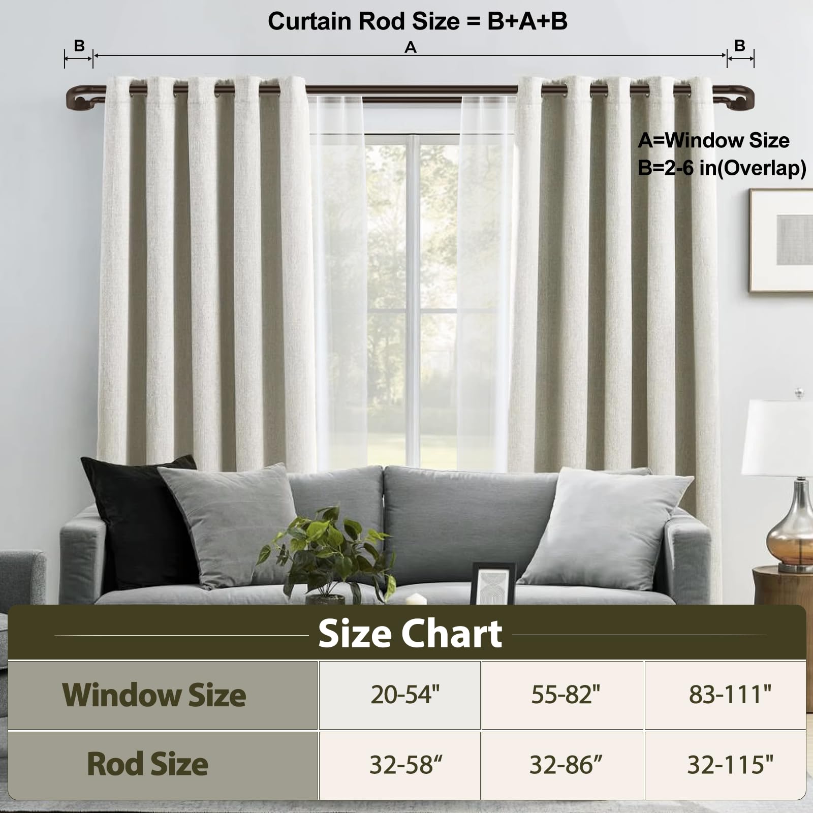 HOTOZON silver finish curtain rod brightens modern spaces.