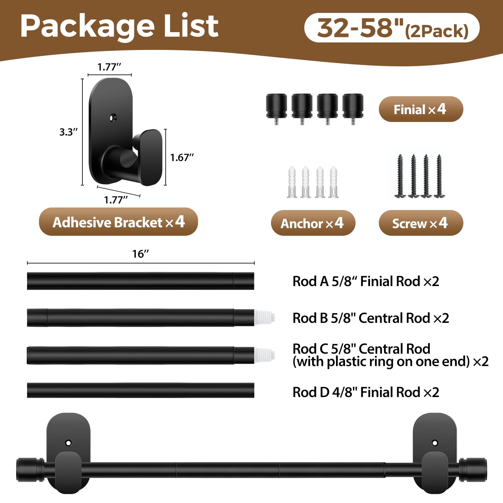 HOTOZON lightweight rod holds up to 16-22 lbs.