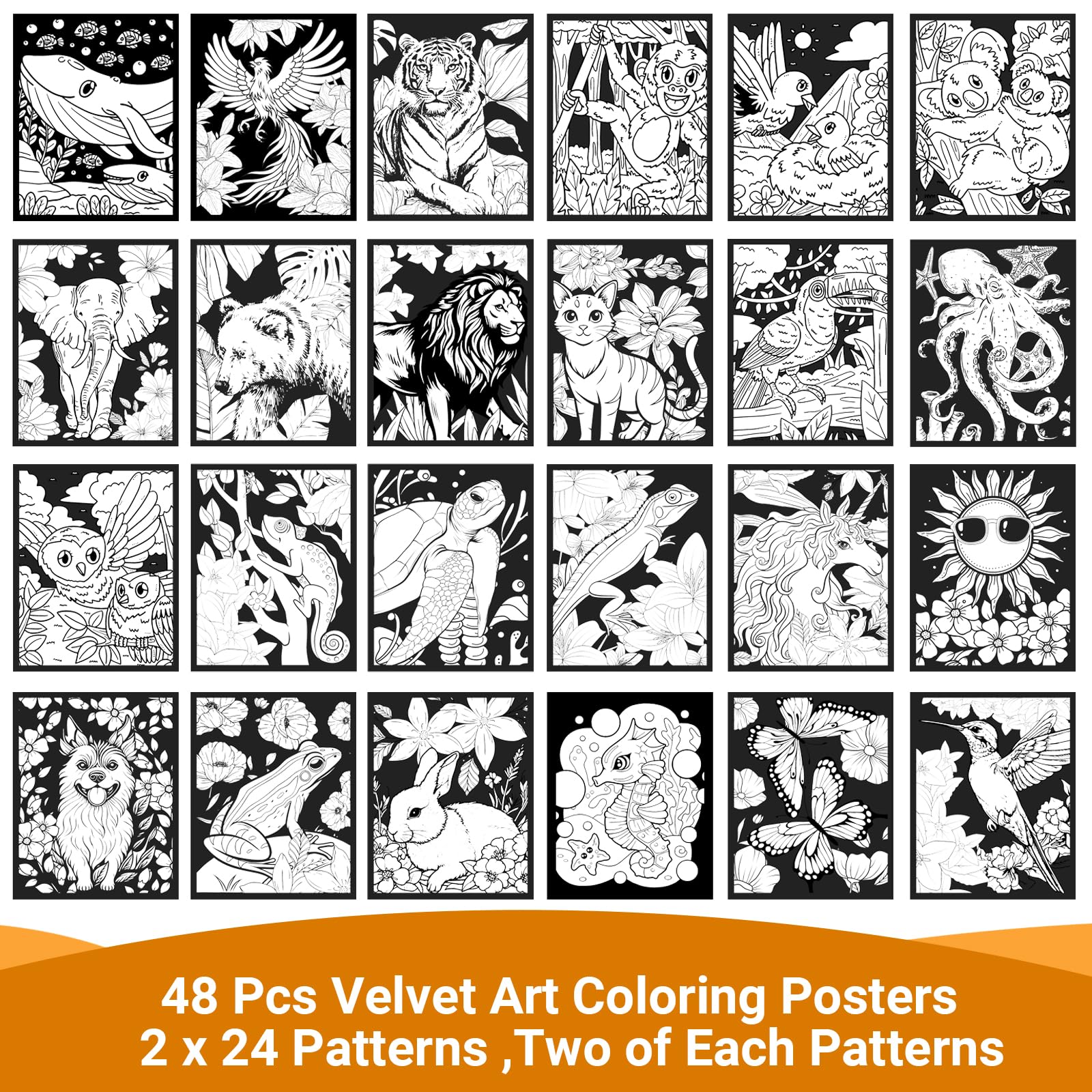 HOTPLACY velvet fox animal poster for vibrant color practice
