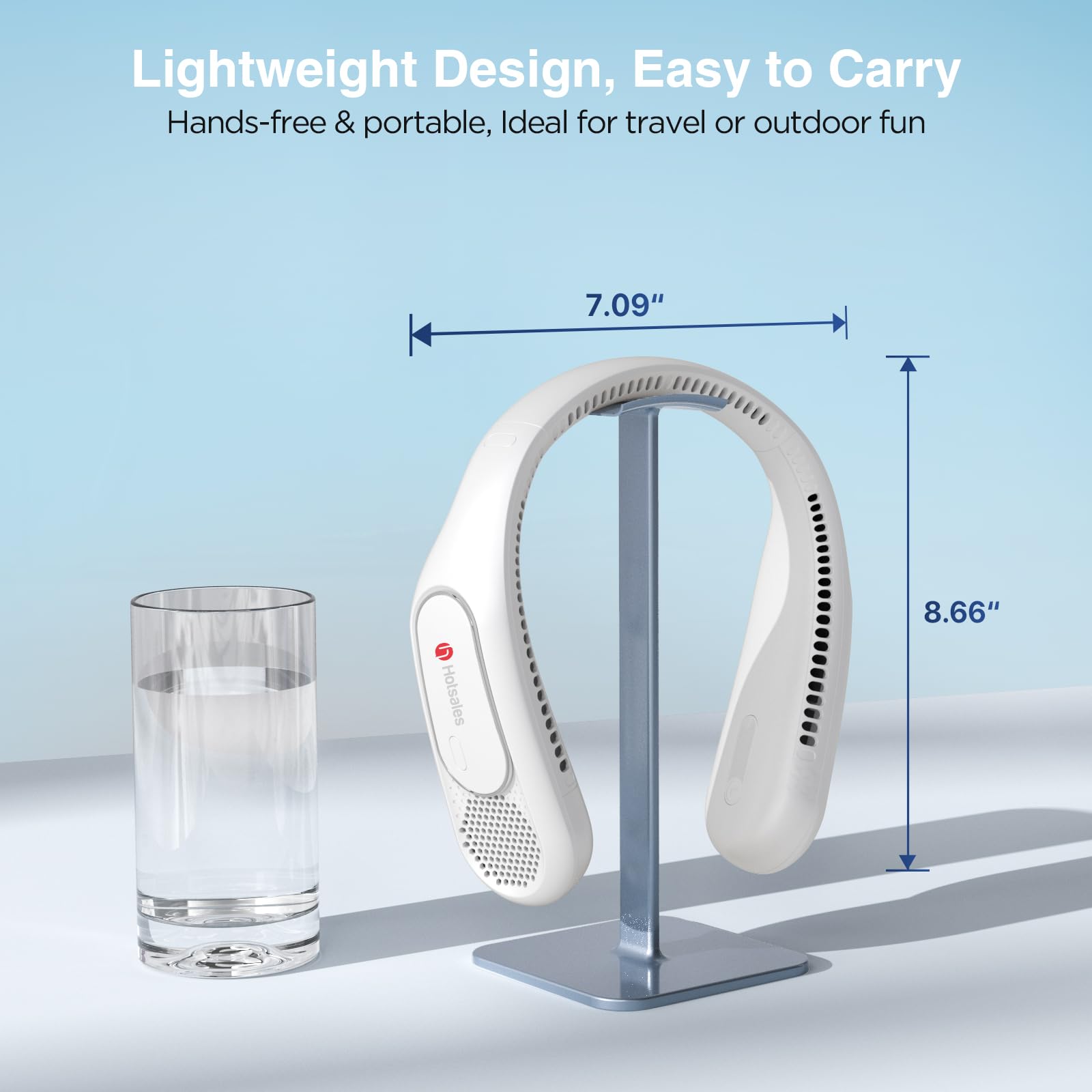 Hotsales neck fan offers 3 speed settings for comfort.